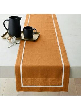 NEW Solino Home 100% Pure Linen Table Runner - Brown Sugar 14” x 120”